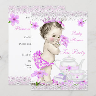 Vintage baby shower feestje voor meisjes als prins kaart