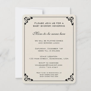 Vintage baby shower, gele bloemen bloemrijke weide kaart