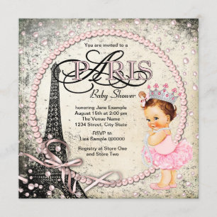 Vintage Baby shower Parijs Kaart