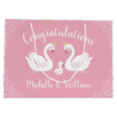 Vintage Baby shower Swan Groot Cadeauzakje (Achterkant)