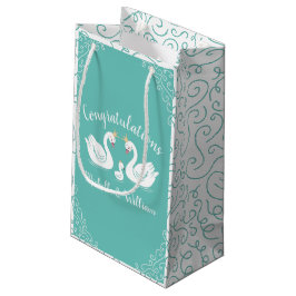 Vintage Baby shower Swan Klein Cadeauzakje