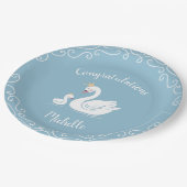 Vintage Baby shower Swan Papieren Bordje (Gekanteld)