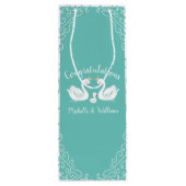 Vintage Baby shower Swan Wijn Cadeautas (Achterkant)