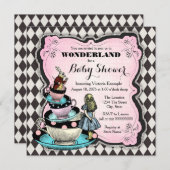 Vintage Baby shower Wonderland Kaart (Voorkant / Achterkant)