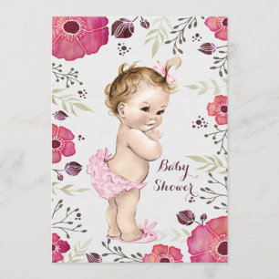 Vintage Baby Waterverf papavers Baby shower Kaart