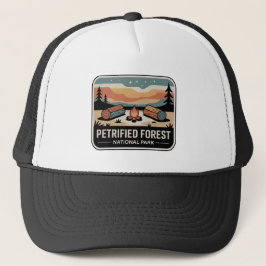 Vintage Badge Nationaal Park Versteend Woud Trucker Pet