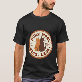Vintage Badge Snurren Meer Sissen Minder Retro Kat T-shirt