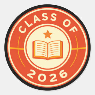 Vintage Badge Universiteit Afstudeerklas 2026 Ronde Sticker