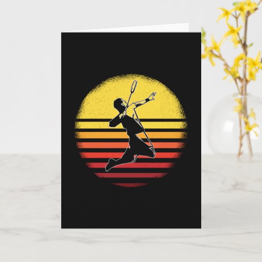 Vintage Badminton Kaart (Gele Bloem)