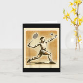 Vintage Badminton Player Shuttle Badmintoner  Kaart (Gele Bloem)