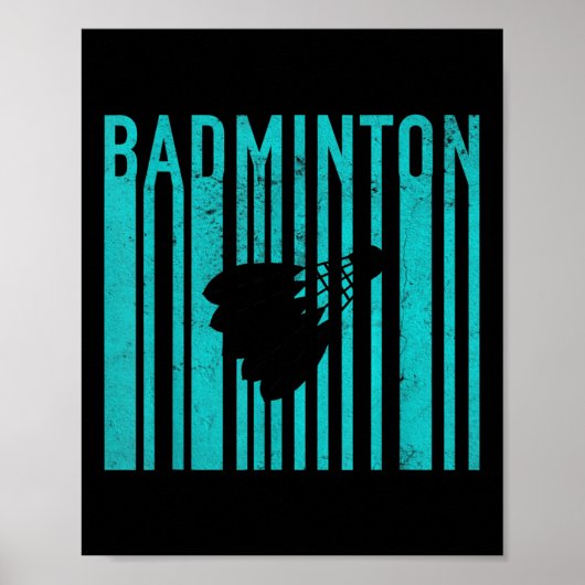 Vintage Badminton - Retro Badmintonspeler - Badmi Poster (Voorkant)