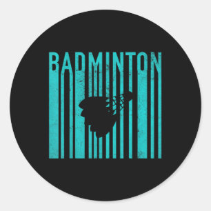 Vintage Badminton - Retro Badmintonspeler - Badmi Ronde Sticker