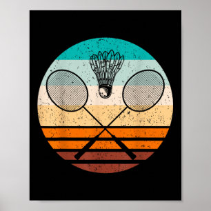 Vintage Badmintonspeler Badminton  Poster