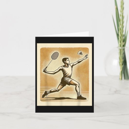 Vintage badmintonspeler shuttle badmintoner kaart (Voorkant)