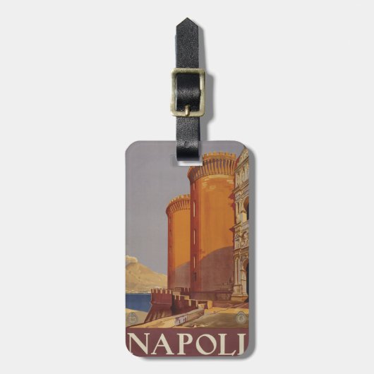 Vintage bagagelabel Napoli (Voorkant verticaal)