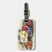 Vintage Bagagelabel Pansies (Voorkant verticaal)