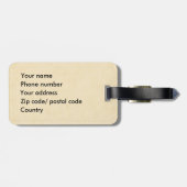 Vintage bagagelabel van Floral met mooi roos (Achterkant horizontaal)