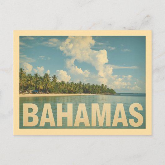 Vintage Bahamas Travel Briefkaart (Voorkant)