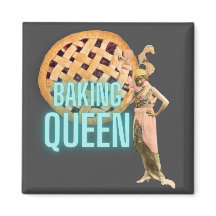 Vintage Baking Queen op grijs