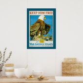 Vintage Bald Eagle Savings Bonds War Poster (Keuken)