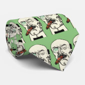 Vintage Bald Gentleman met Cigar en Monocle Stropdas (Opgerold)