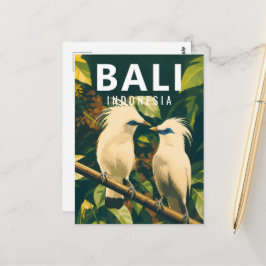 Vintage Bali-ansichtkaart – Bali-spreeuwen Briefkaart