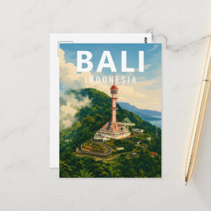 Vintage Bali-ansichtkaart – Turyapada-toren Bulele Briefkaart