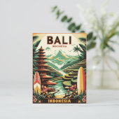 Vintage Bali Indonesia Travel Briefkaart (Staand voorkant)
