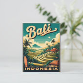 Vintage Bali, Indonesia Travel  Briefkaart (Staand voorkant)