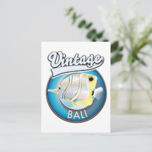 Vintage Bali retro logo Briefkaart