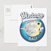 Vintage Bali retro logo Briefkaart (Voorkant / Achterkant)