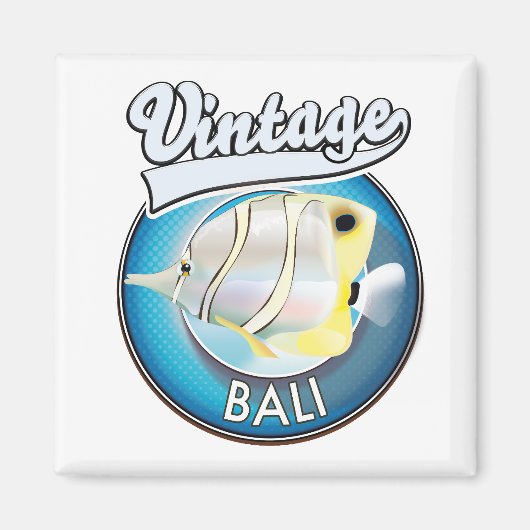 Vintage Bali retro logo Magneet (Voorkant)