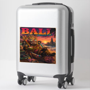 Vintage Bali Zonsondergang Tropische Wandkunst Sticker