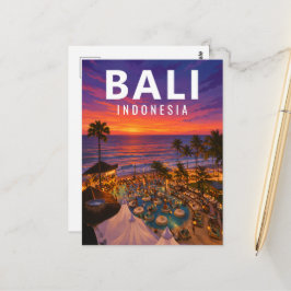 Vintage Balinese ansichtkaart – Finns Beach Club Z Briefkaart