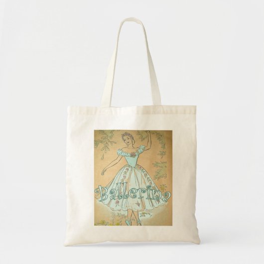 Vintage Ballerina Canvas tas (Voorkant)