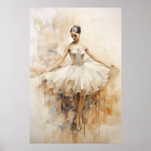 Vintage Ballerina Poster (Voorkant)