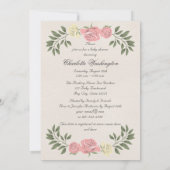 Vintage Ballerina Rozen Laurels Baby shower Kaart (Achterkant)