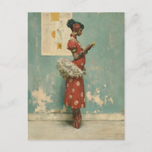 Vintage Ballet Elegantie Briefkaart (Voorkant)