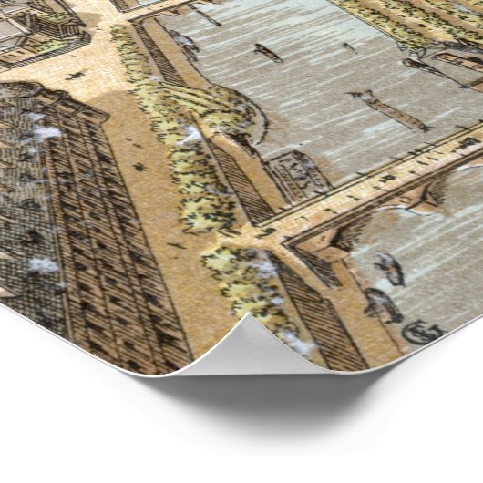 Vintage  ballon Poster of druk (Hoek)