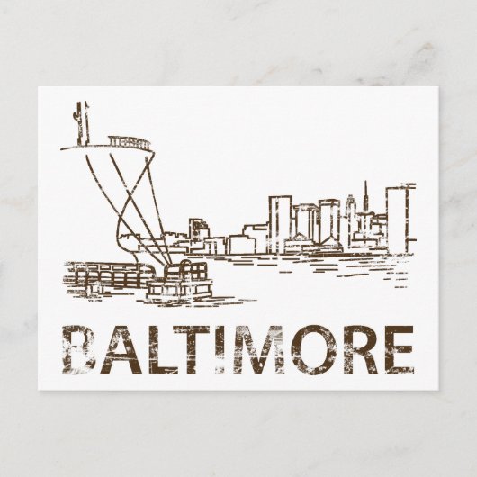 Vintage Baltimore Briefkaart (Voorkant)
