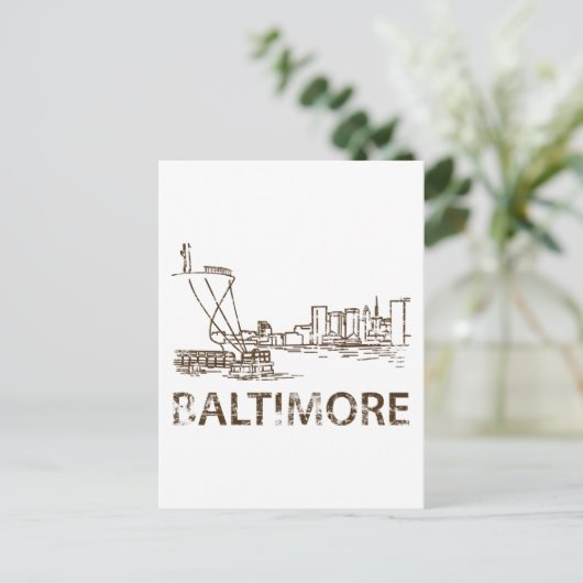 Vintage Baltimore Briefkaart (Staand voorkant)