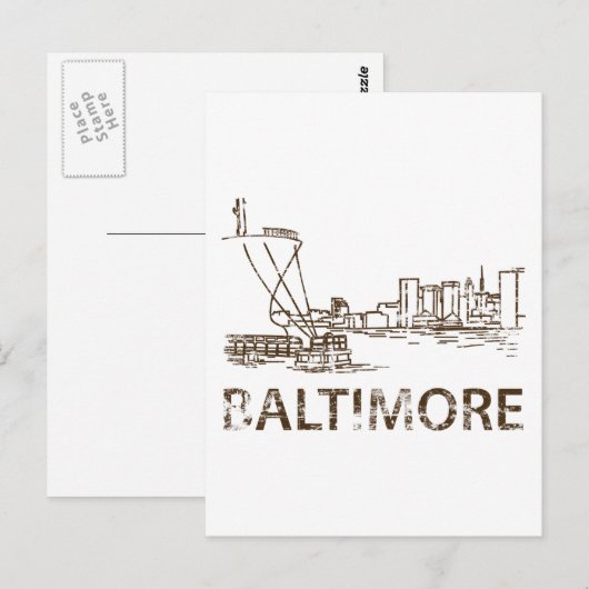 Vintage Baltimore Briefkaart (Voorkant / Achterkant)