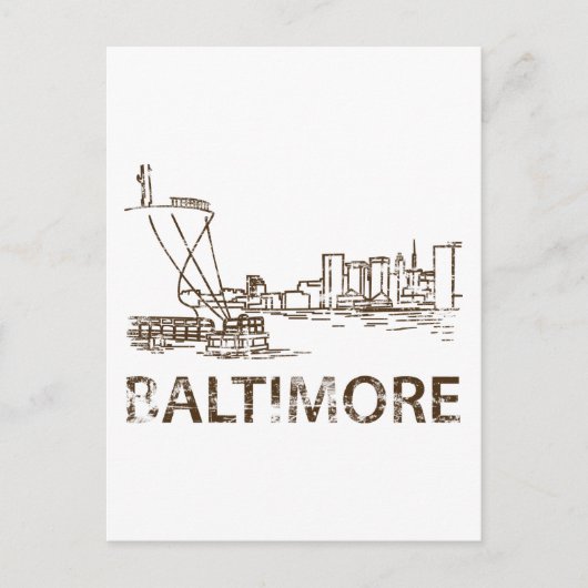 Vintage Baltimore Briefkaart (Voorkant)