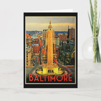 Vintage Baltimore in Dusk Feestdagen Kaart