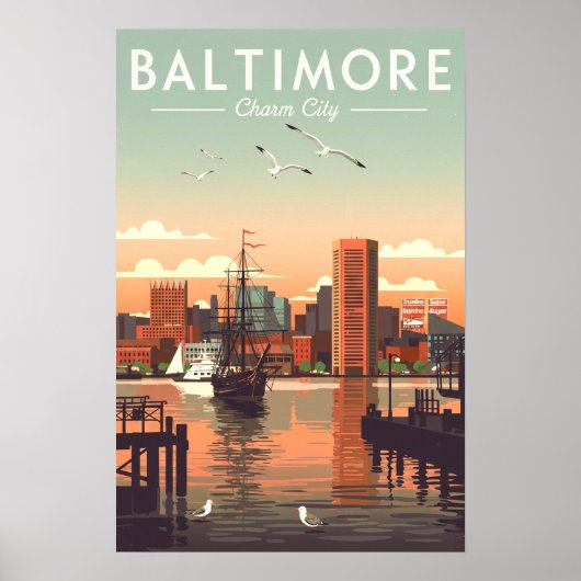 Vintage Baltimore Poster (Voorkant)