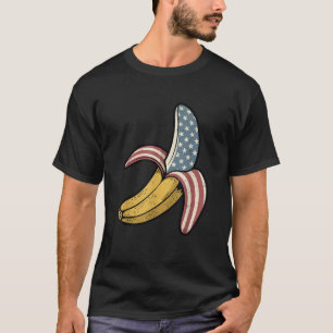 Vintage Banaan Amerikaanse Vlag Retro Grafische Ku T-shirt