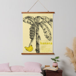 Vintage Banaan Banaan Voeding Educatieve Fruit Hangend Wandkleed
