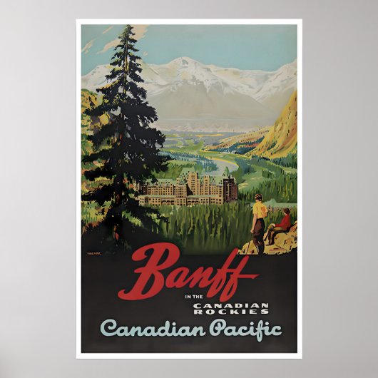Vintage Banff-kunst Canada Reisposter Canadese Poster (Voorkant)