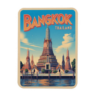 vintage Bangkok stad Wat Aru Thailand reizen cadea Magneet