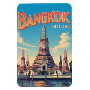 vintage Bangkok stad Wat Aru Thailand reizen cadea Magneet